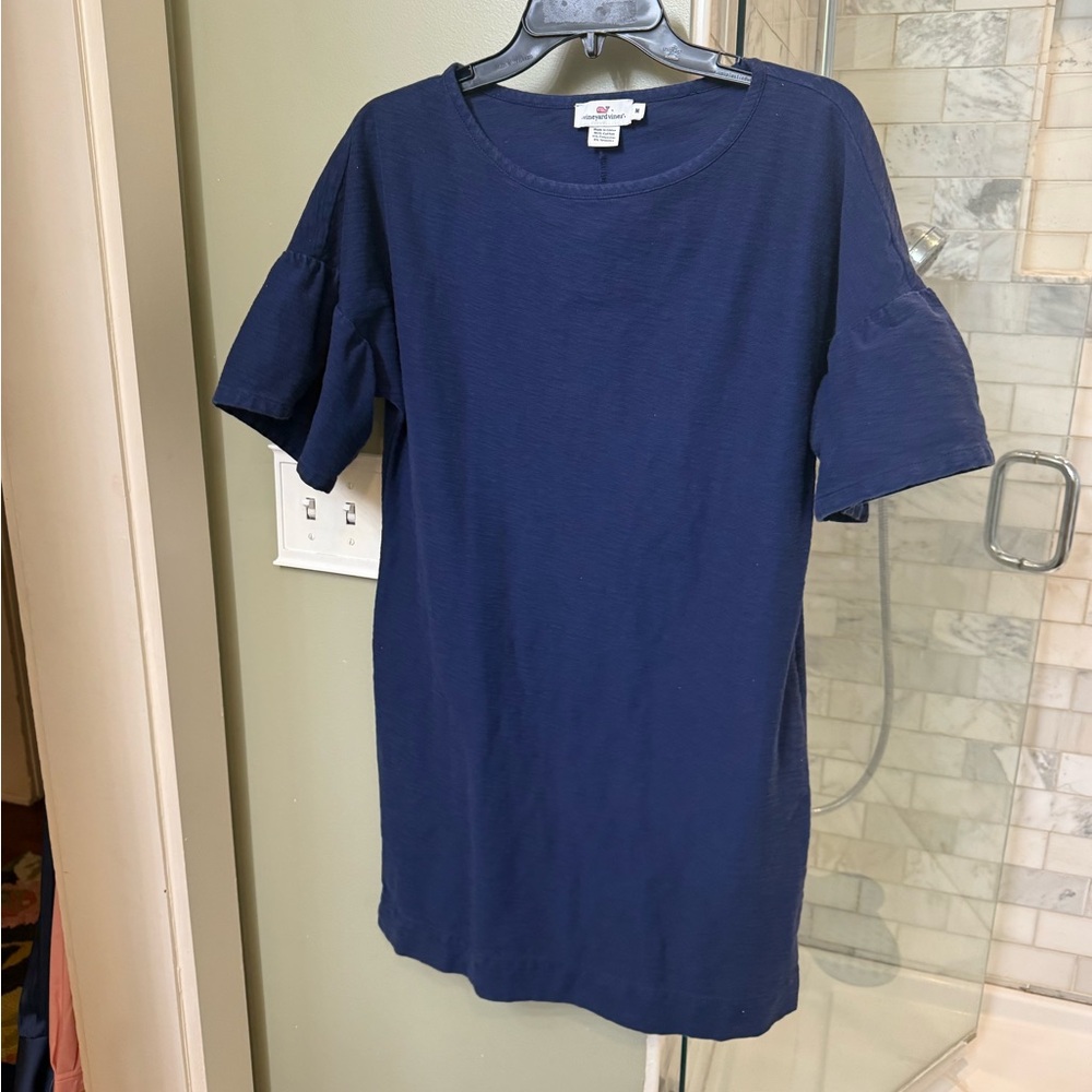 Vineyard Vines Blue Short Flutter Sleeve Dress Sz medium